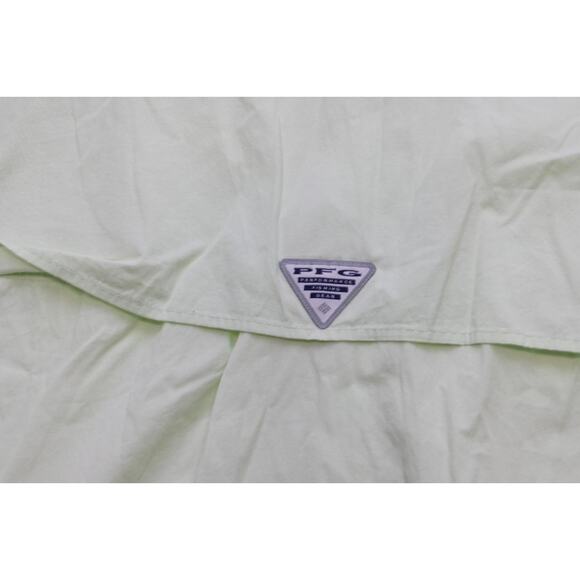 Columbia PFG Vented Fishing Shirt Light Green Performance Camp Shirt Mens Large - Picture 11 of 13